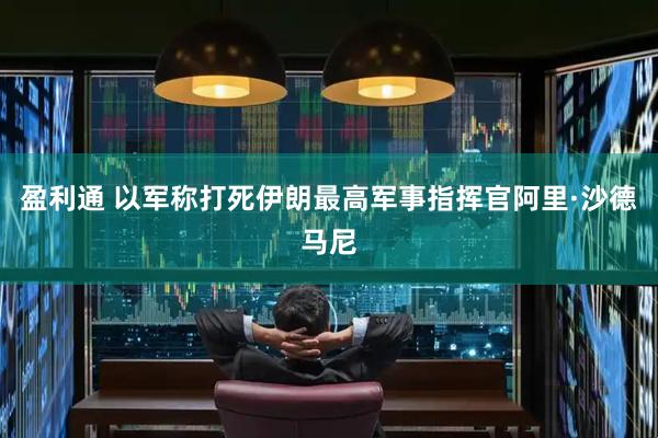 盈利通 以军称打死伊朗最高军事指挥官阿里·沙德马尼